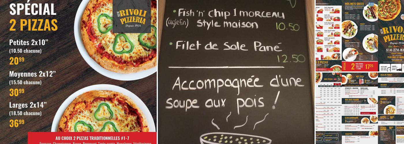 New Rivoli Pizzeria Menu