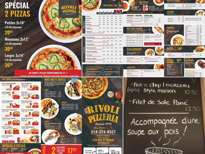 New Rivoli Pizzeria Menu