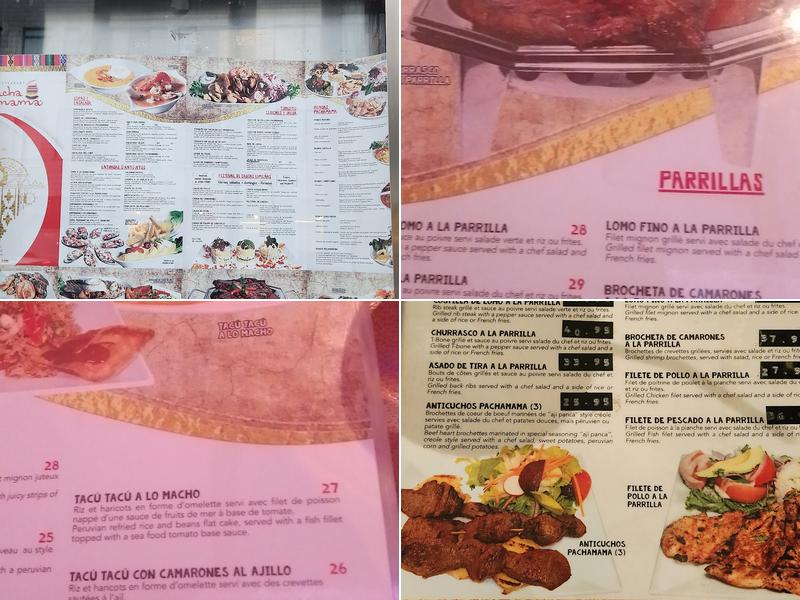 Restaurant Pachamama Menu