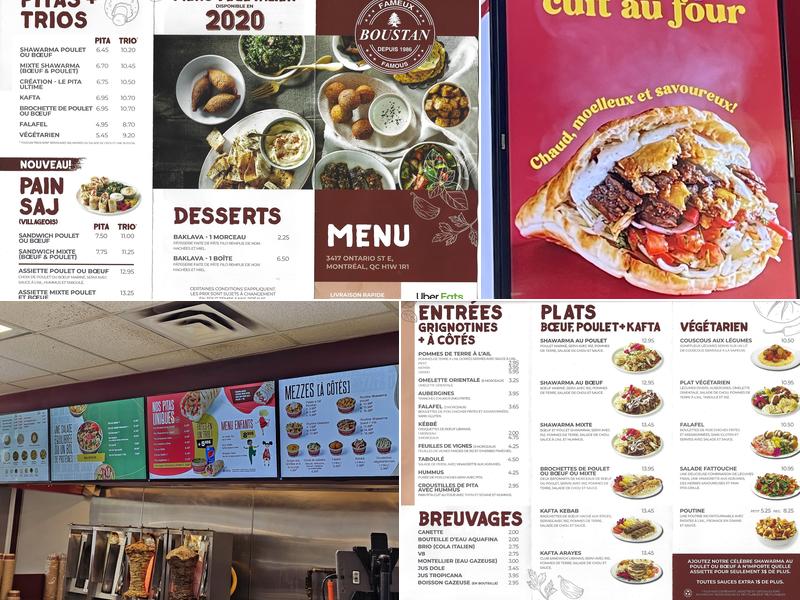 Restaurant Boustan Menu