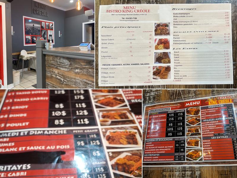 Bistro King Creole Menu