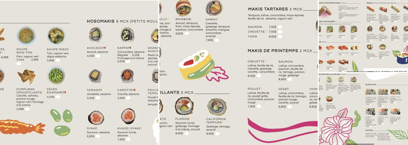 SUSHI ZONE RESTAURANT Menu