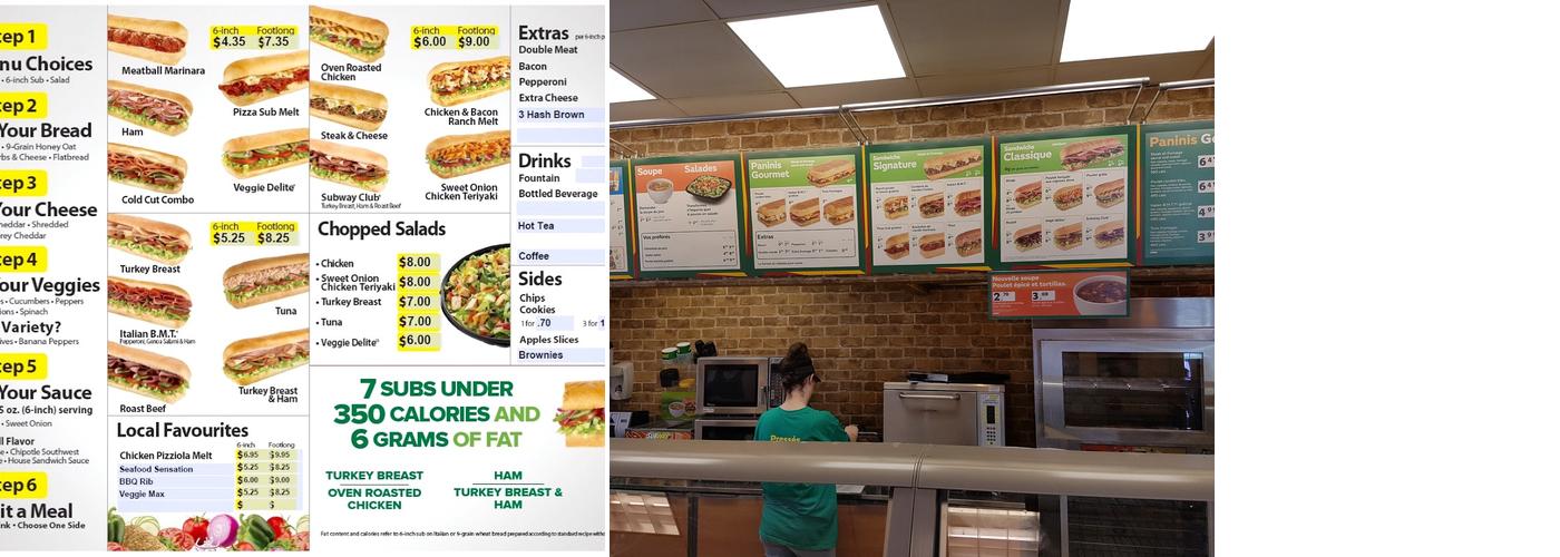Subway Menu