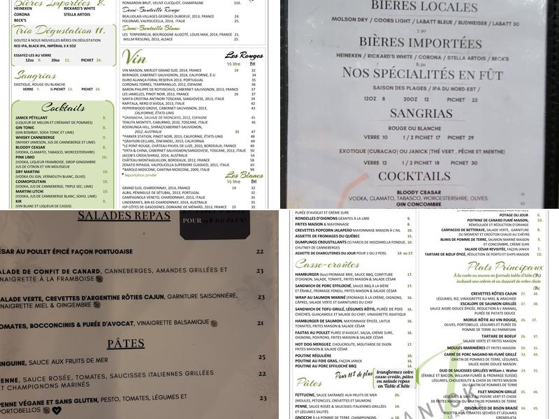 Restaurant Janick Menu