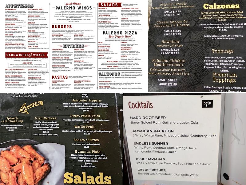Palermo Pub Menu