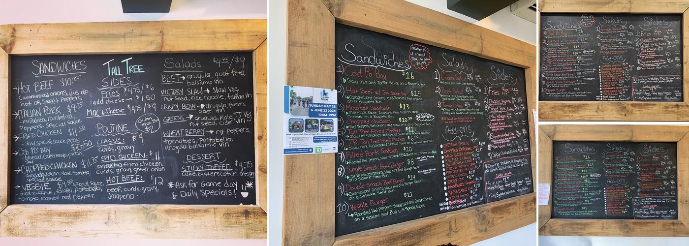 Tall Tree Sandwich Co. Menu