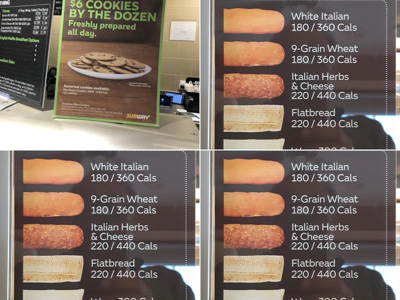 Subway Menu
