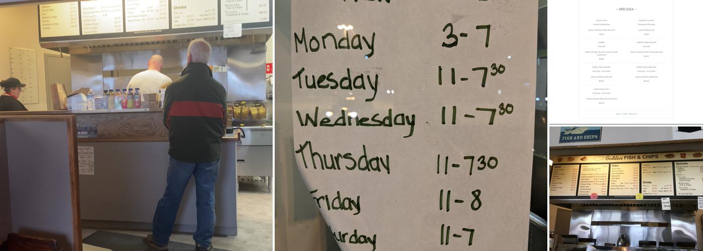 Golden Fish And Chips Menu