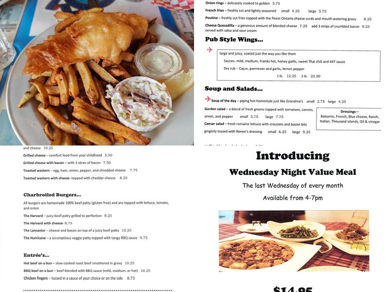 The 447 Wing Menu