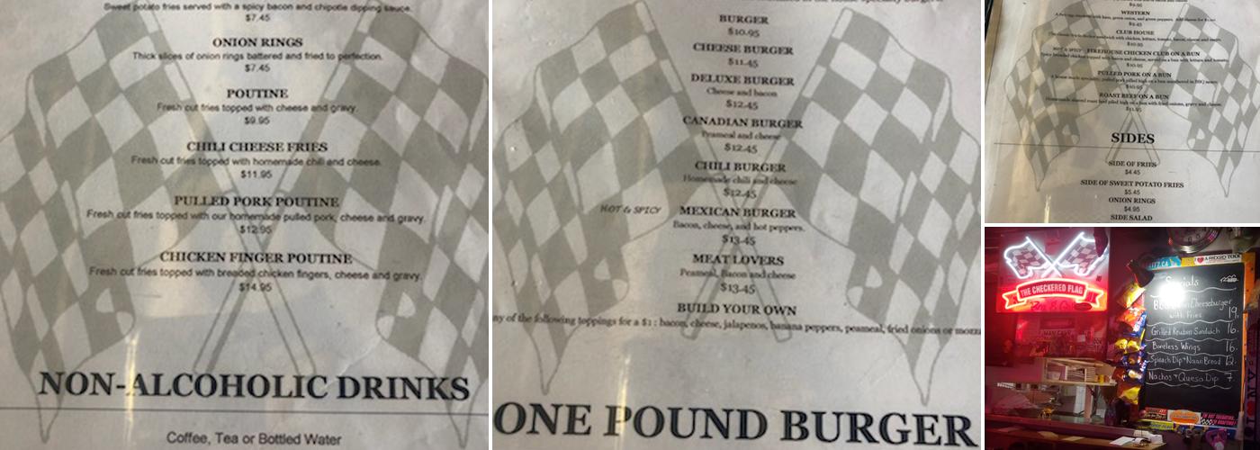 Checkered Flag Bar & Grill Menu