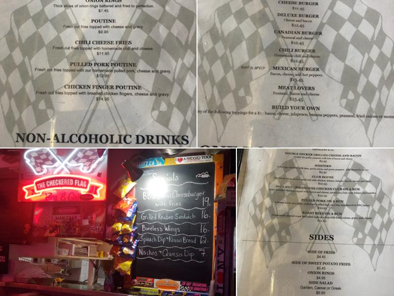 Checkered Flag Bar & Grill Menu