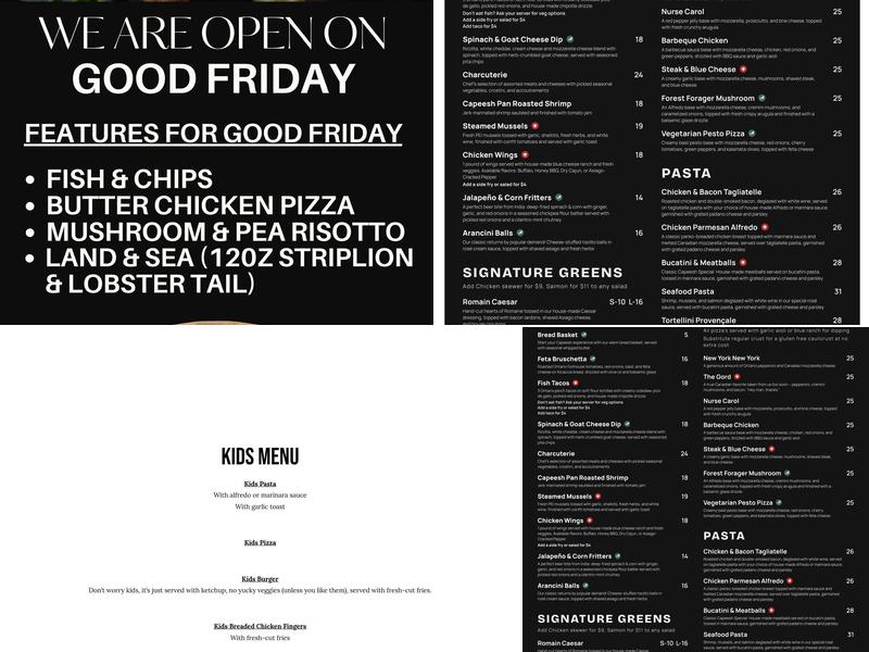 Capeesh Craft Kitchen & Cellar Menu