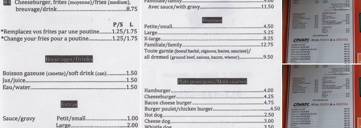 Patate Express Menu