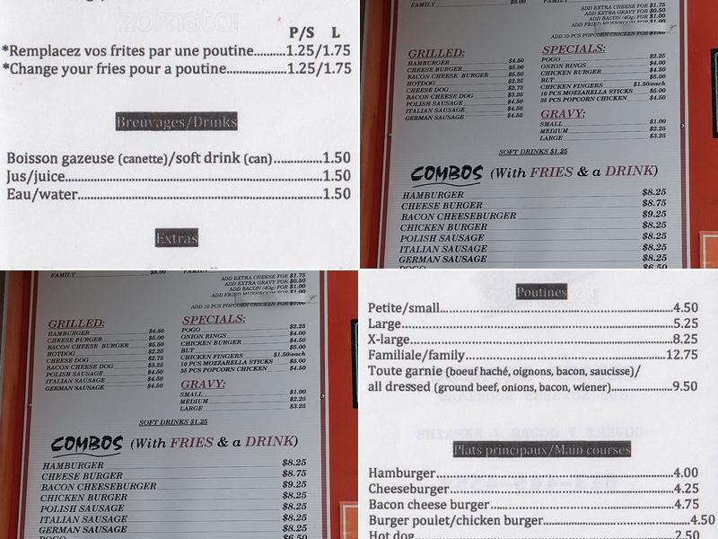 Patate Express Menu