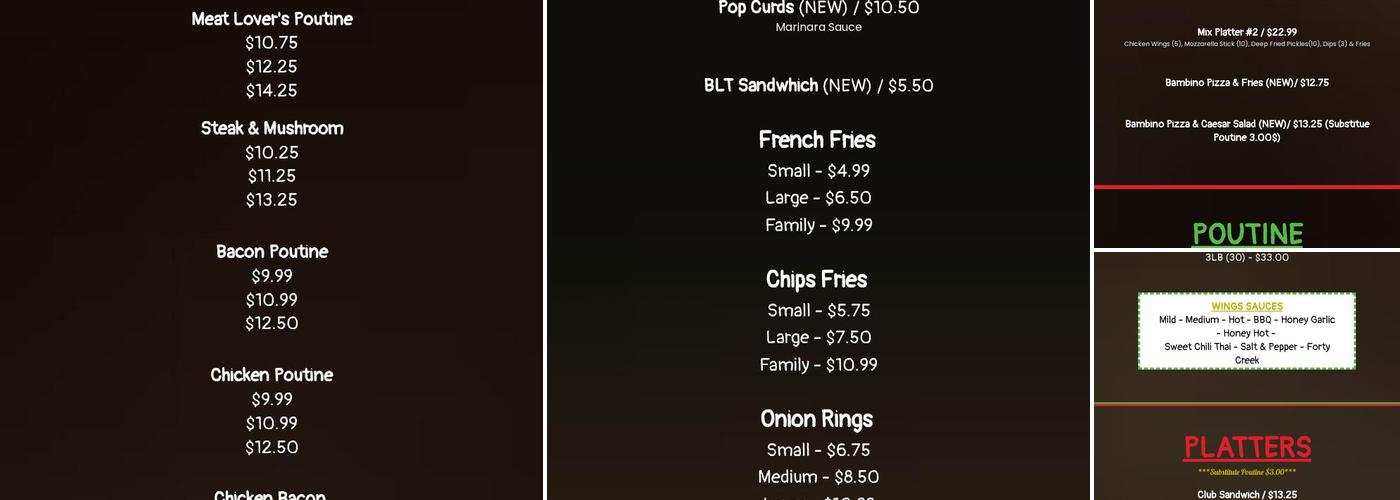 Main Street Pizza Rockland Menu