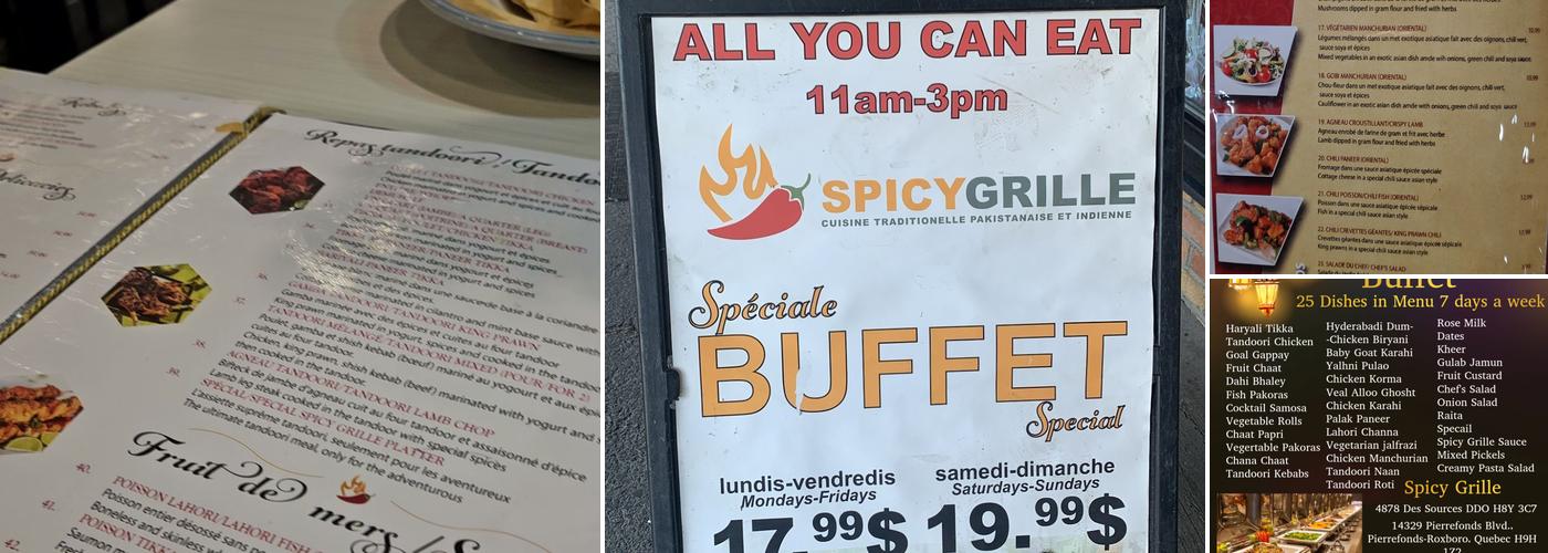 Restaurant Spicy Grille Menu
