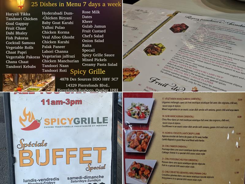 Restaurant Spicy Grille Menu