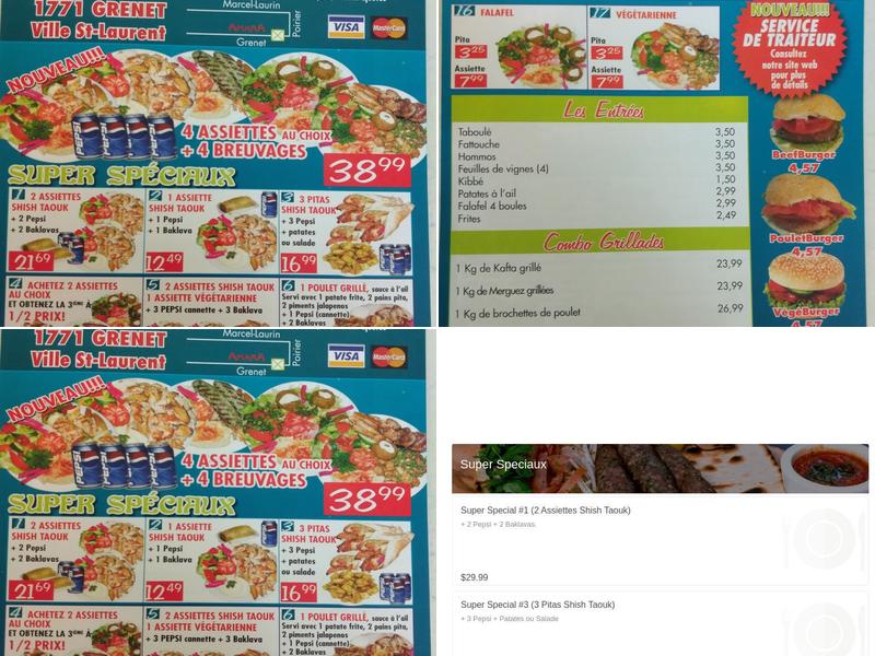 Restaurant Amara Menu