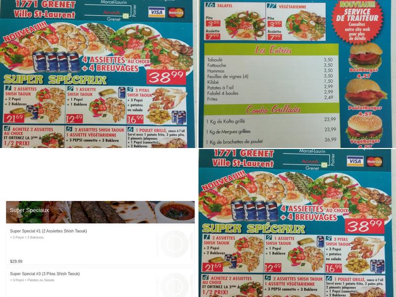 Restaurant Amara Menu