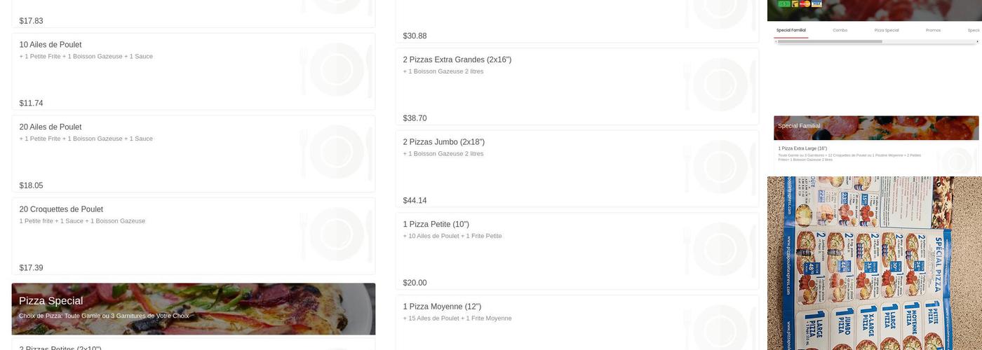 Pizza Et Poulet Express Menu