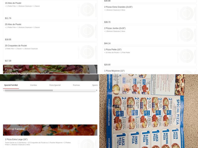 Pizza Et Poulet Express Menu