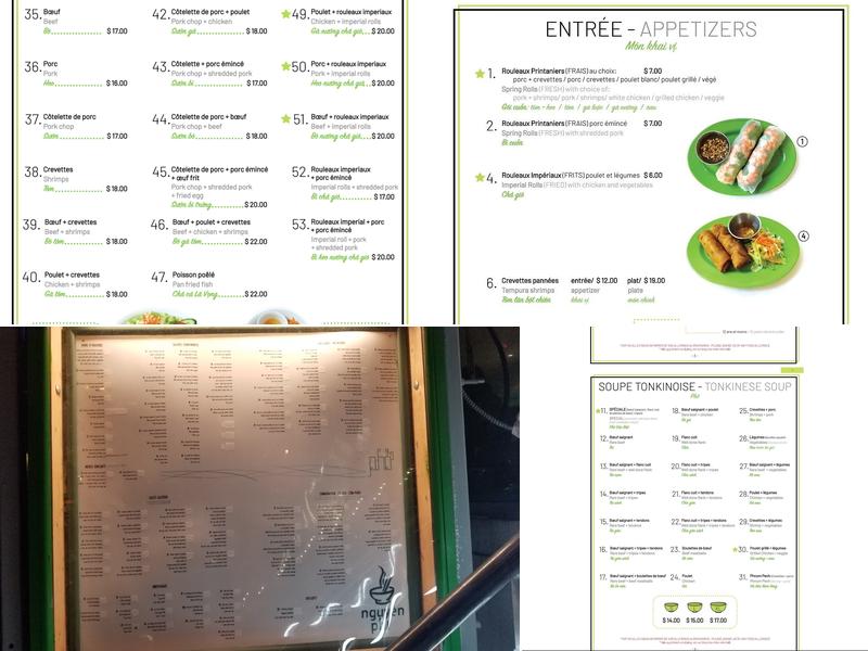 Restaurant Nguyen Phi Menu