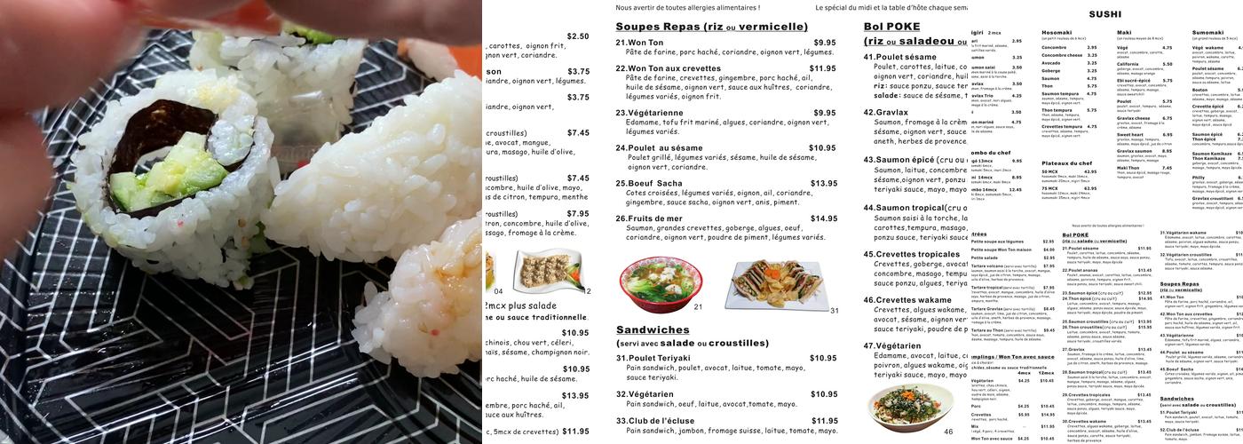 Sushi Chef Félix Menu