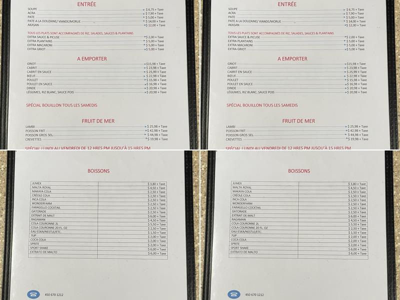 Kim Détente Resto Menu