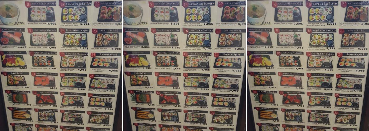 Maki Sushi Beloeil Menu