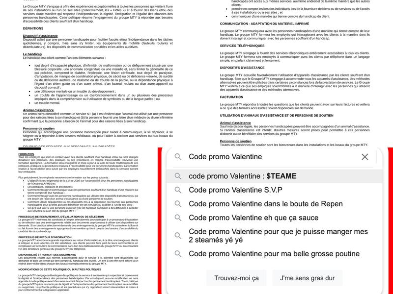 Valentine Menu