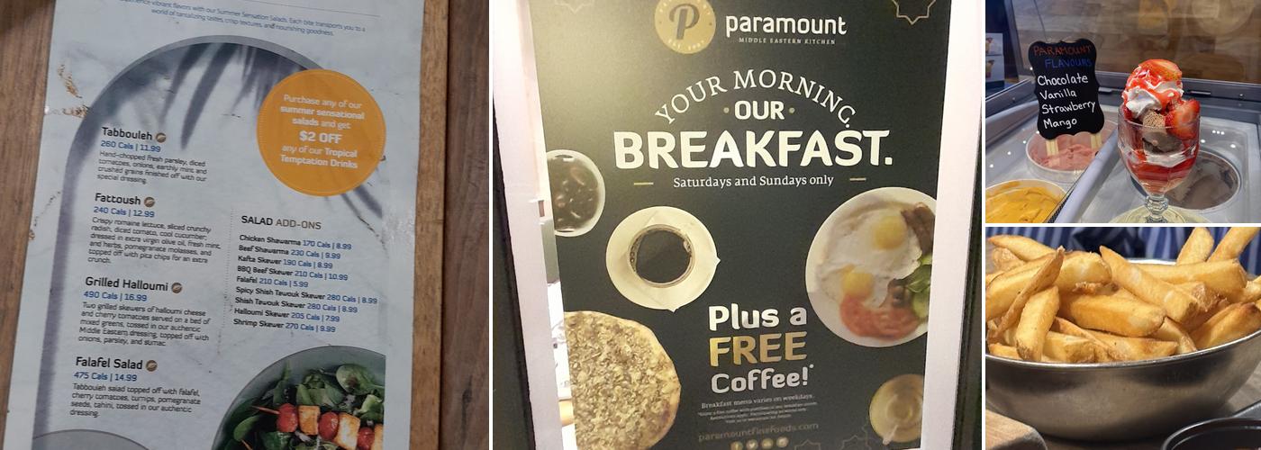 Paramount Middle Eastern Kitchen Menu