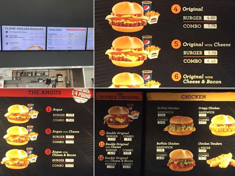 Harvey's Menu