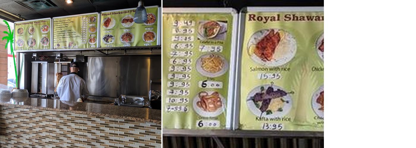 Royal Shawarma Menu