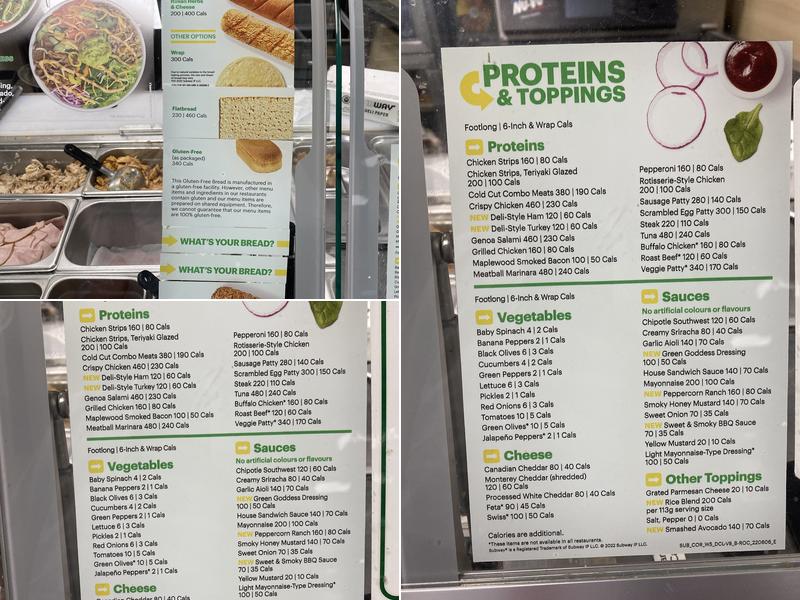 Subway Menu