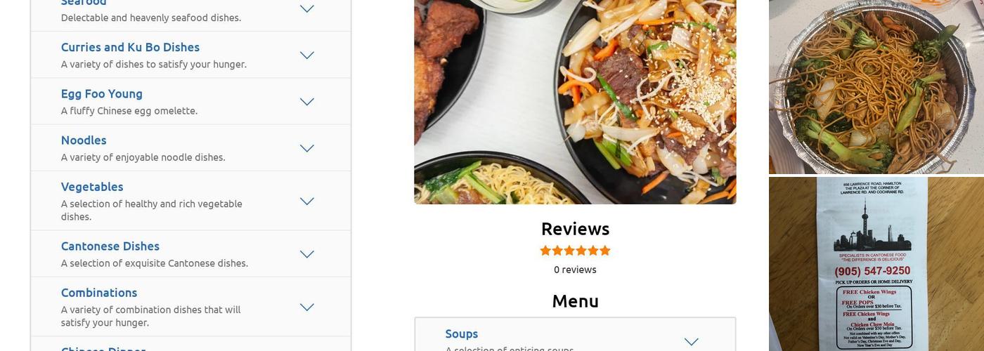 Shanghai Chinese Food Menu