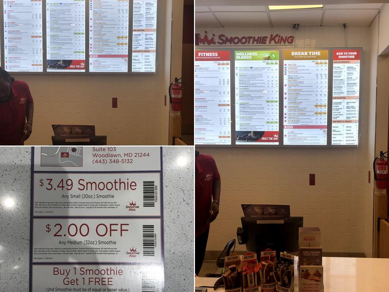Smoothie King Menu