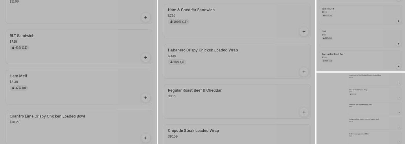 Subscafe Menu