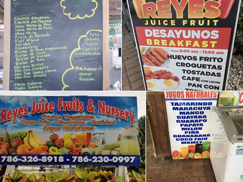 Reyes Juice Fruits & Nursery Menu