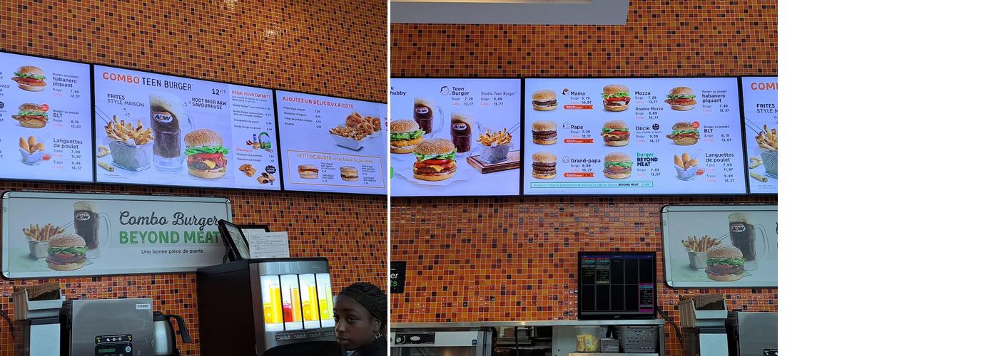 A&W Canada Menu