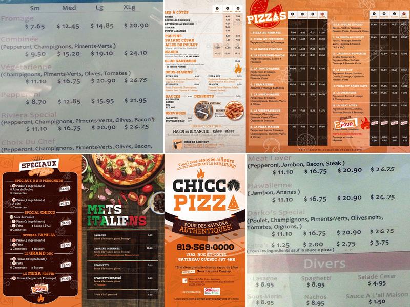 Chicco Pizza Menu