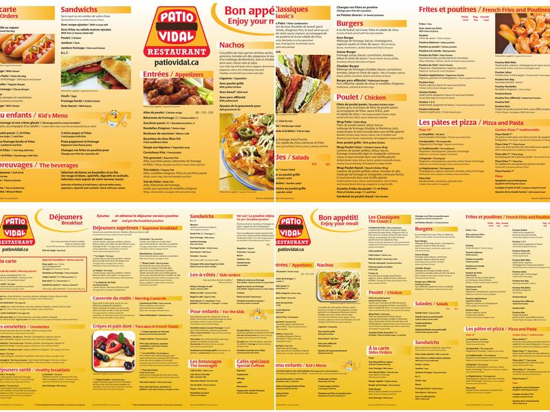 Patio Vidal Menu