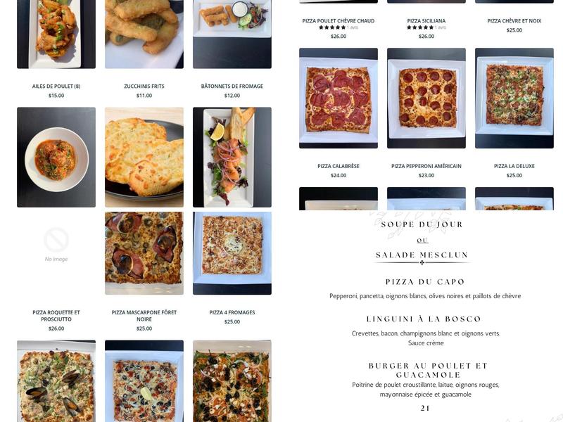 Pizzédélic Menu