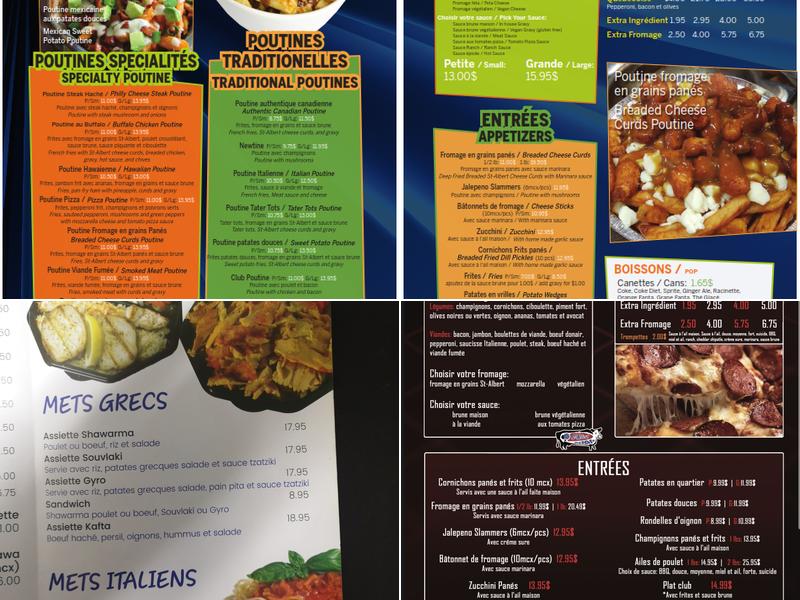 La Poutinerie Maison et Pizza Menu