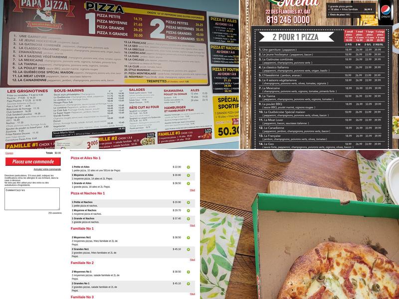 Papa Pizza Menu