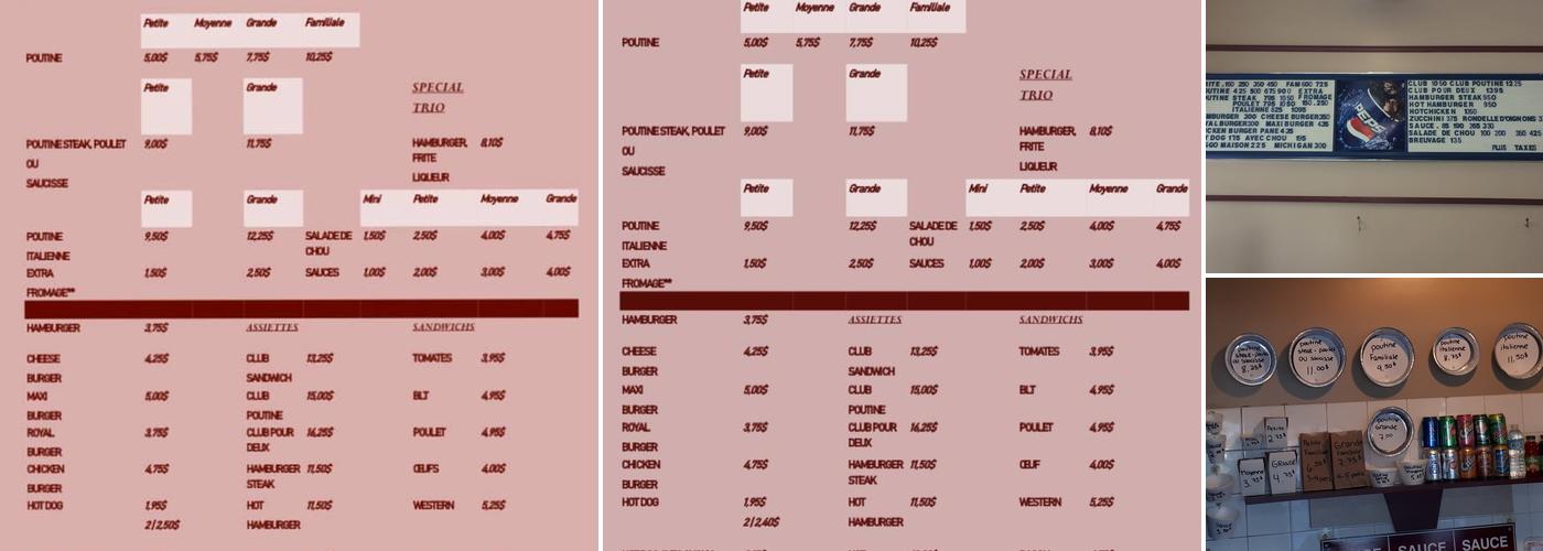 maxi frite Menu