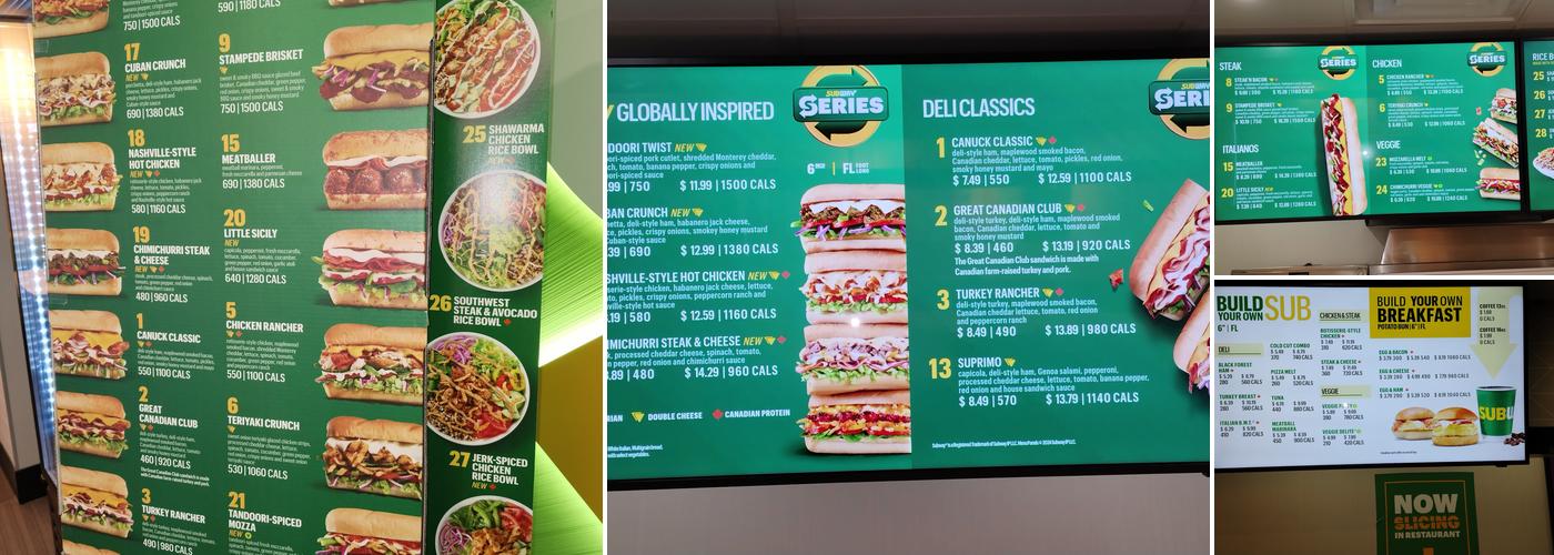 Subway Menu