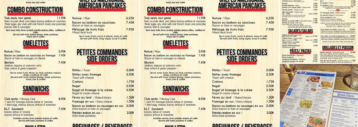 Brasserie La Résidence Inc Menu