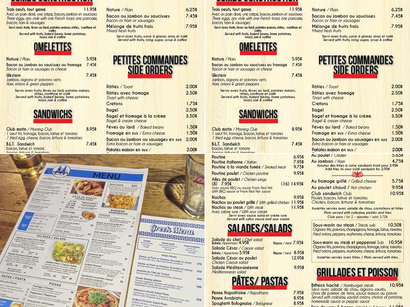 Brasserie La Résidence Inc Menu