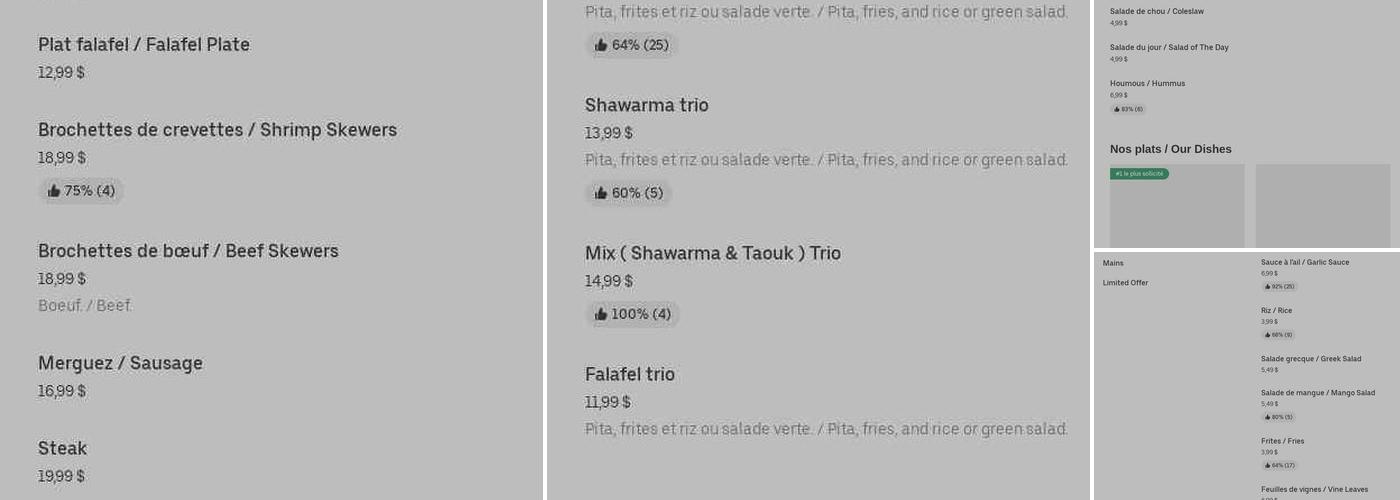 Amir Pierrefonds Menu