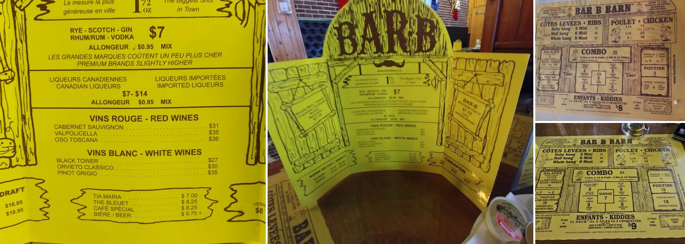 Bar-B-Barn Menu